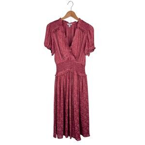 Anthropologie Red Patterned Dress